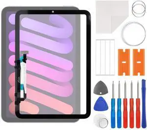 SWARK New Touch Screen Digitizer Replacement for iPad mini 6 2021 8.3'' A2567 A2568 A2569 with OCA Adhesive Repair Tools Kit-No LCD Screen
