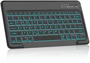 SENGBIRCH Backlit Keyboard for iPad Pro (13-inch, 12.9 inch), iPad Air 13-inch M2, Samsung Galaxy Tablet, Bluetooth Connection, 7 Colors Backlit, Wireless USB-C Rechargeable, US English, Black