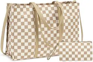 BTOOP Tote Bag for Women Work Teacher Tote Bag 15.6 inch Laptop Shoulder Bags Handbag Office Briefcase with Clutch Purse