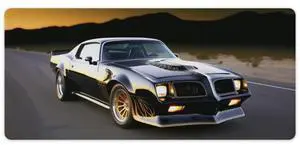 QEOPGNE Car Large Mouse Pad Gaming Classic Automotive Black Cool American Muscle Car Desk Mat for Keyboard and Mouse Mat Non-Slip Rubber Desk Pad 40x90cm