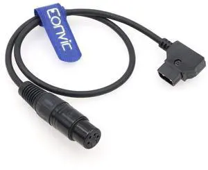 Eonvic New D-Tap Male to Female 4-Pin XLR Cable for Power Supply Battery Adapter (Straight)
