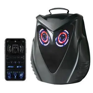 DABASHAN Motorcycle Backpack for Men, LED Backpack With DIY Programmable Full Color Screen, Hard Shell Large Capacity Waterproof Helmet Bag Laptop Backpack(Black)