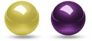 Perixx Periro-303X2C Replacement Mouse Ball for M570, M575, PERIMICE-517/520/717/720 and Other 1.34 Inch Mice - Bright Purple and Yellow