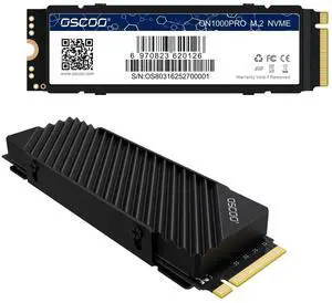 OSCOO 2TB NVMe SSD Gen4x4 for PS5 with Heatsink, M.2 2280 PCIe 4.0 Gaming SSD, PS5 Storage Expansion, Up to 7500MB/s Read & 6800MB/s Write, DRAM Cache, 3D TLC NAND