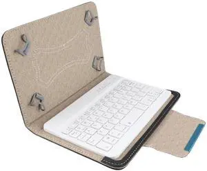 Sanpyl Bluetooth Keyboard Case, 7in Tablet Keyboard Case Universal PU Protective Case + Bluetooth Keyboard Set, Rechargable Battery, for All 7in Tablets, for Android, for OS X, for