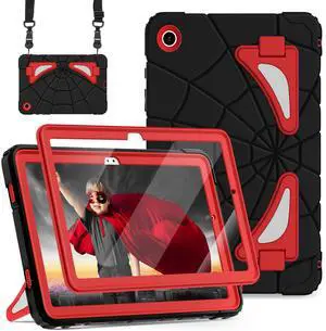 Auizotl Case for Galaxy Tab A9 Plus Case Samsung Galaxy Tab A9 Plus 11 inch Kids Samsung Tablet Cases Screen Protector Stand Thickned Cornor Impact Protection Samsung Tab A9+ Cover, Black Red