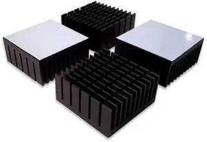 Easycargo 4pcs 50mm Heatsink Kit 50mmx50mmx20mm + 3M8810 Thermal Conductive Adhesive Tape, Cooler Aluminium Heat Sink for Cooling 3D Printers Stepper Motor TEC1-12706 Thermoelectric Peltier 50x50x20