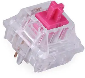 kutethy GATERON Aliaz Silent Pink Tactile Switch, RGB LED 5 Pin 60gf Keyboard Switches for MX Mechanical Keyboard (72PCS)