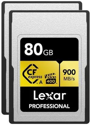 Lexar Gold Series Professional 80GB CFexpress Type-A Memory Card, 2-Pack