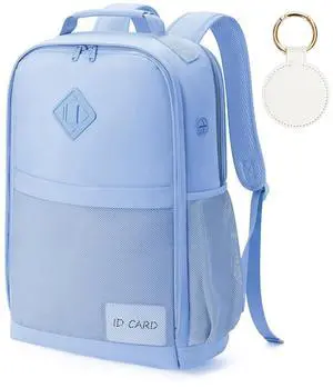 ECOHUB Travel Backpack for Women Men, 17.3" Laptop Backpack with Hat Clip Water-Resistant Carry On Casual Daypack Lightweight Personal Item Bag with USB Charging Port for Travel Work School, Blue
