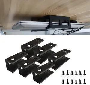 PIAOLGYI 6 Pcs Under Desk Laptop/Keyboard Storage Mounts with Screw, Add On Under Table Mount Brackets