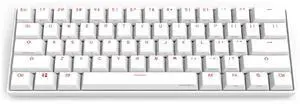 CORN Mechanical Gaming Keyboard 60% True RGB Backlit - Wired/Wireless Bluetooth 5.0 PBT Type-c Up to 8 Hours Extended Battery Life, Full Keys Programmable (Gateron Brown, White)