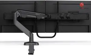 Modernsolid Dual Monitor Arm Desk Mount with Gas Spring & USB Charging, Fits 1732 inches Screens up to 33 lbs, VESA 75x75/100x100, Crossbar Handle for Easy Adjustment, Black, Dual
