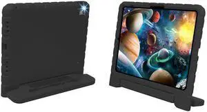 BILLISGOVA for iPad Pro 13 inch Case 2024, Shockproof Kids iPad 13 Pro Case, Protective Cover for iPad Pro 13 M4 with Pencil Holder, Anti-Slip Handle Stand, Black