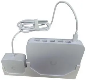 Wall Mount with PSU Holder for Unifi Cloud Gateway Max UCG-MAX, Rack Mount, PETG Material, 10 Inch (White)