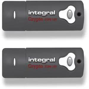 Integral 8GB Crypto-197 2-Pack 256-Bit Hardware Encrypted USB 3.0 Secure Flash Memory Drive - Certified to FIPS 197, Protection & Rugged Double-Layer Waterproof Design XTS-AES