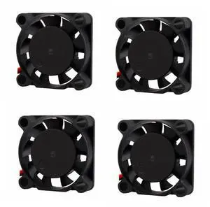 Easycargo 25mm Fan 5V 2507, Raspberry Pi 4 Fan 25mmx25mmx7mm, Raspberry Pi Cooling Fan Brushless 3.3V 5V DC Quiet Fan for Raspberry Pi 4B, Pi 3B+ (25mmx25mmx7mm) (Black 4-Set)