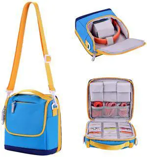 Carrying Case for Yoto Mini (2024 Edition), Card Holder Hold Up to 42 Cards, Travel Bag for Audio Player & Headphone Accessories, Blue (Bag Only)