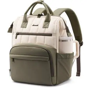LOVEVOOK Puffer Backpack Purse for Women with 15.6 Inch Laptop Pocket, Nurse Teacher Work Bags for Gifts, Personal Item Travel Bag for College School, Cute Student Bookbag for Teen Girls Waterproof
