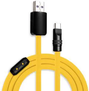 chubbycable Black Chubby Pro - Samurai Cable 120W USB-C Cable Silicone Fast Charging USB C Charger Cord Compatible with iPhone 16/15 Series iPad Galaxy Series, Yellow, USB-A to Type-C, 3.3FT