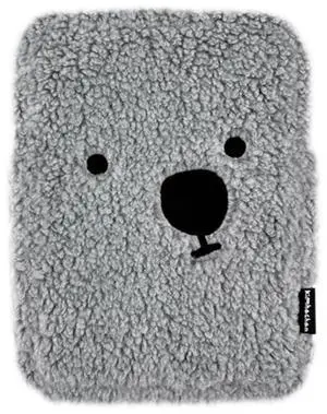 Kimhachan Pluffy Ha-Chan Tablet Pouch 11 inch - Tablet Sleeve Kindle Pouch Bag Case 9 10 inch E-Readers Embroidered Cute Character Puffy Korean Goods for Women (Grey)