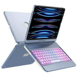 GGH Keyboard Case for iPad Pro 11 inch (4th/3rd/2nd/1st Gen),iPad Air 5th/4th Generation Case with Keyboard 10.9 inch,10 Color Backlight Bluetooth Keyboard with Pencil Holder,360° Rotatable Screen