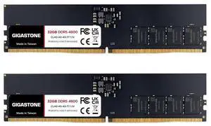DDR5 RAM GIGASTONE 64GB Kit (2x32GB) DDR5 5600MHz PC5-44800 CL 46-46-46-90 1.1V UDIMM 288 Pin Unbuffered Non ECC PC Desktop Memory Module Upgrade