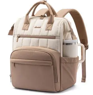 LOVEVOOK Puffer Backpack Purse for Women with 17 Inch Laptop Pocket, Nurse Teacher Work Bags for Gifts, Personal Item Travel Bag for College School, Cute Student Bookbag for Teen Girls Waterproof