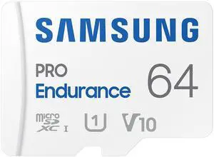 Samsung PRO Endurance 64GB MicroSDXC Memory Card with Adapter for Dash Cam, Body Cam, and Security Camera  Class 10, U1, V10 (MB-MJ64KA/AM)