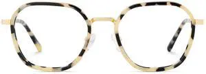 Zeelool Glasses Frames for Women Stylish Geometric Eyeglasses with Clear Lens Tortoise Designer Fake Eyewear Glasses Mitchell JGX491786-02