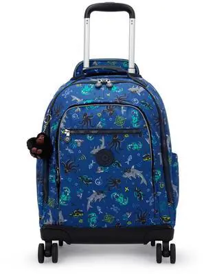 Kipling New Zea Printed 15" Laptop Rolling Backpack Undersea Party