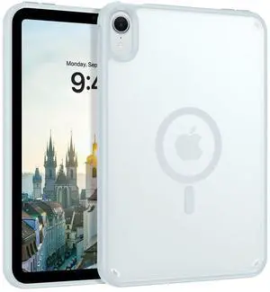 Telaso for iPad mini 7 A17 Pro 2024/iPad Mini 6 2021 8.3 Inch iPad mini 7th/6th Gen Magnetic Case, Translucent Matte Back Soft TPU Bumper Military Grade Case for iPad mini 7/Mini 6, Mint Blue