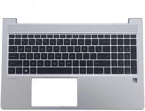 F-HONG ELECTRONIC CO LIMITED LTPRPTS Replacement for HP Probook 450 455 G9 Laptop Upper Case Palmrest Non-Backlit Keyboard Assembly Part N01934-001 Silver, 15 inch