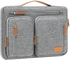 MOSISO 360 Protective Laptop Case 15 inch, Laptop Sleeve Compatible with MacBook Air 15 M4 A3241 M3 A3114 M2 A2941, Dell XPS 15, Side Open Carrying Computer Bag with 5 Accessory Pockets&Belt, Gray