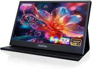 TANXJIA 15.6 Inch Portable Monitor, FHD 1080P IPS USB-C/HDMI Display, Ultra Slim Second Screen for Laptop/Phone/PS5/Xbox, Plug & Play, Travel Monitor