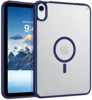 Telaso for iPad mini 7 A17 Pro 2024/iPad Mini 6 2021 8.3 Inch iPad mini 7th/6th Gen Magnetic Case, Translucent Matte Back Soft TPU Bumper Military Grade Case for iPad mini 7/Mini 6, Navy Blue