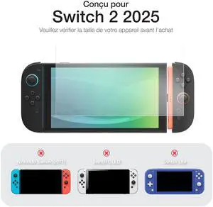 AMAZINGTHING for Nintendo Switch 2 [Radix - Full Glass] Screen Protector, Matte, Anti Glare, 9H Tempered Glass, Full Coverage, CaseFriendly, Oleophobic, BubbleFree Dust-Free Applicator Included, 2 P