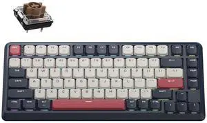 JamesDonkey J1 Low-Profile Wireless Mechanical Keyboard - QMK/VIA RGB Backlit, Hot-Swappable Brown Switch, 2.4 GHz Bluetooth, PBT Keycaps, 75% Layout Mac/Win/Linux for Office/Gaming - Dark Blue