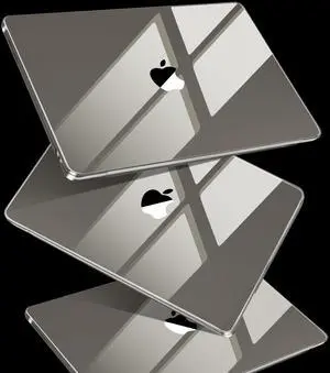 MEEgoodo Crystal Case for MacBook Air 13.6 inch M4/M3/M2 2025 2024 2022(Fit Model A3240/A3113/A2681), Flexible Shell for MacBook Air 13 with TPU Keyboard & Webcam Cover & OTG Adapter, Crystal Black