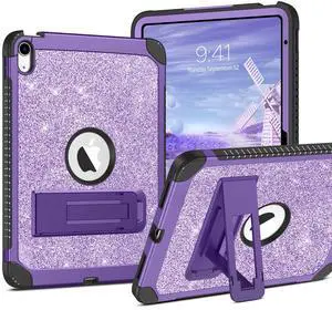YINLAI Case for iPad 10th Generation, iPad Case 10th Generation 2022 10.9 Inch Kid Girls Women Slim Stand Glitter Bling Sparkle Shockproof Protective Cover for iPad 10th Gen A2696 A2757 A2777,Purple