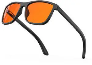 Bloomoak 99.9% Blue Light Blocking Reading Glasses, Classic Computer Readers, Relieve Eye Fatigue, Improve Sleep, for Screens (Orange, 2, x)