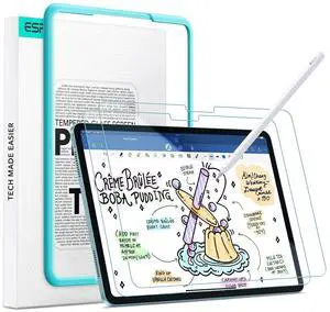 ESR 2 Pack Paper-Feel Screen Protectors for iPad Air 13 Inch M3/M2 (7th/6th Generation, 2025/2024), Write and Draw Like on Paper, 9H Tempered Glass, Matte Writing Film with Alignment Frame, Anti-Glare