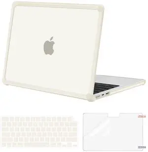 MOSISO Compatible with MacBook Air 13 inch Case 2025 2024 2023 2022 M4 A3240 M3 A3113 M2 A2681,Anti-Cracking Heavy Duty TPU Bumper Hard Case&Keyboard Skin&ScreenFilm for MacBook Air 13.6, Beige