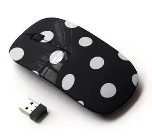 KawaiiMouse [ Optical 2.4G Wireless Mouse ] White Polka Dot Pattern Hipster Goth