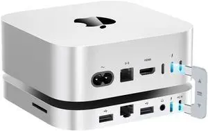 BEELINK EX Mate Mini-A 80Gbps Mac mini M4 Dock & Stand, Dual PCIex2 SSD Slot, Max 16TB Expansion, PD3.0 Port, SD4.0 Card Reader, 2.5G LAN, 2*USB A 10Gbps for Laptops/Desktop PC/Mini PC