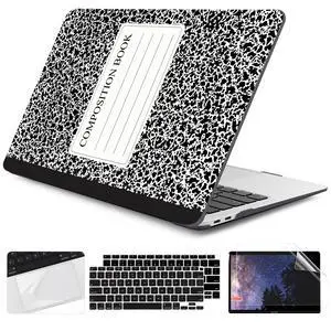DONGKE Compatible with MacBook Air 13 inch Case 2021 2020 2019 2018 Release A2337 M1 A2179 A1932 with Retina Display & Touch ID, Plastic Hard Shell & Keyboard Cover - Composition Book