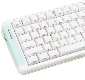 TIMSEKER White Crystal Jelly Keycap Set, Side Print Wave Texture Custom ASA Profile Keycap 142 Keys, Doubleshot Process, ABS & PC Material for ANSI/ISO Layout Gaming Mechanical Keyboard