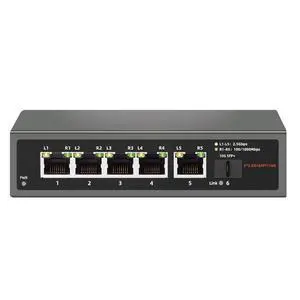 5 Port 2.5G Ethernet Switch with 10G SFP+ Uplink,1000/2500MbpsUnmanaged 2.5Gb Network Switch, Plug & Play, Desktop/Wall-Mount, Fanless Metal Design.