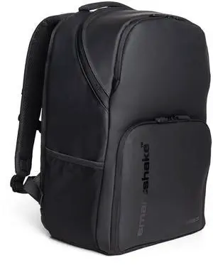 Smartshake Meal Prep Backpack with 4 Food Containers & 2 Icepacks: Water-Repellent Fabric - Padded Shoulder Strap | Dedicated Compartments for Laptop, Chargers, Tablets & Shakers - 22 Liters - Black