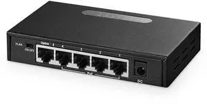 Binardat 5 Port Gigabit POE Switch, 4 Ports 1000Mbps IEEE802.3af/at, 1 Uplink, 65W Power Supply, Mini Metal Case Unmanaged Plug and Play